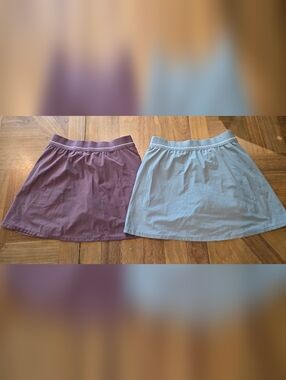 Soybu Skort Purple Green Skirt Small Pockets Elastic Waist Stretch Resort Set 2